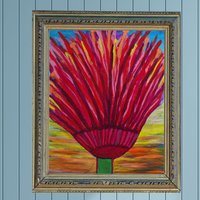 Paradise In Bloom- Original Semi Abstract Floral Acrylic Painting On Canvas