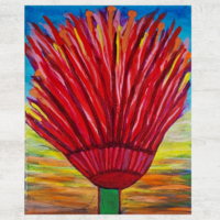 Paradise In Bloom- Original Semi Abstract Floral Acrylic Painting On Canvas