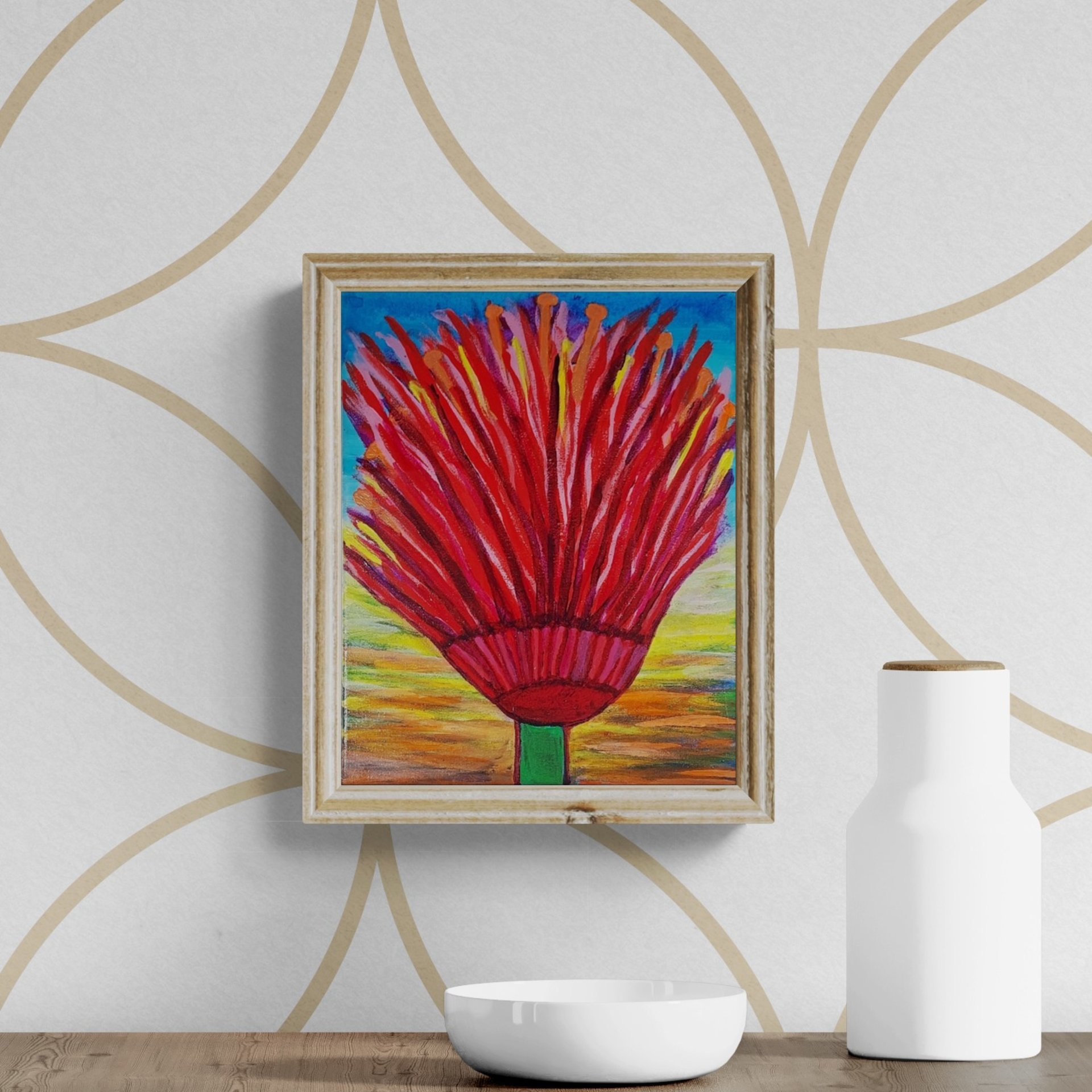 Paradise In Bloom- Original Semi Abstract Floral Acrylic Painting On Canvas