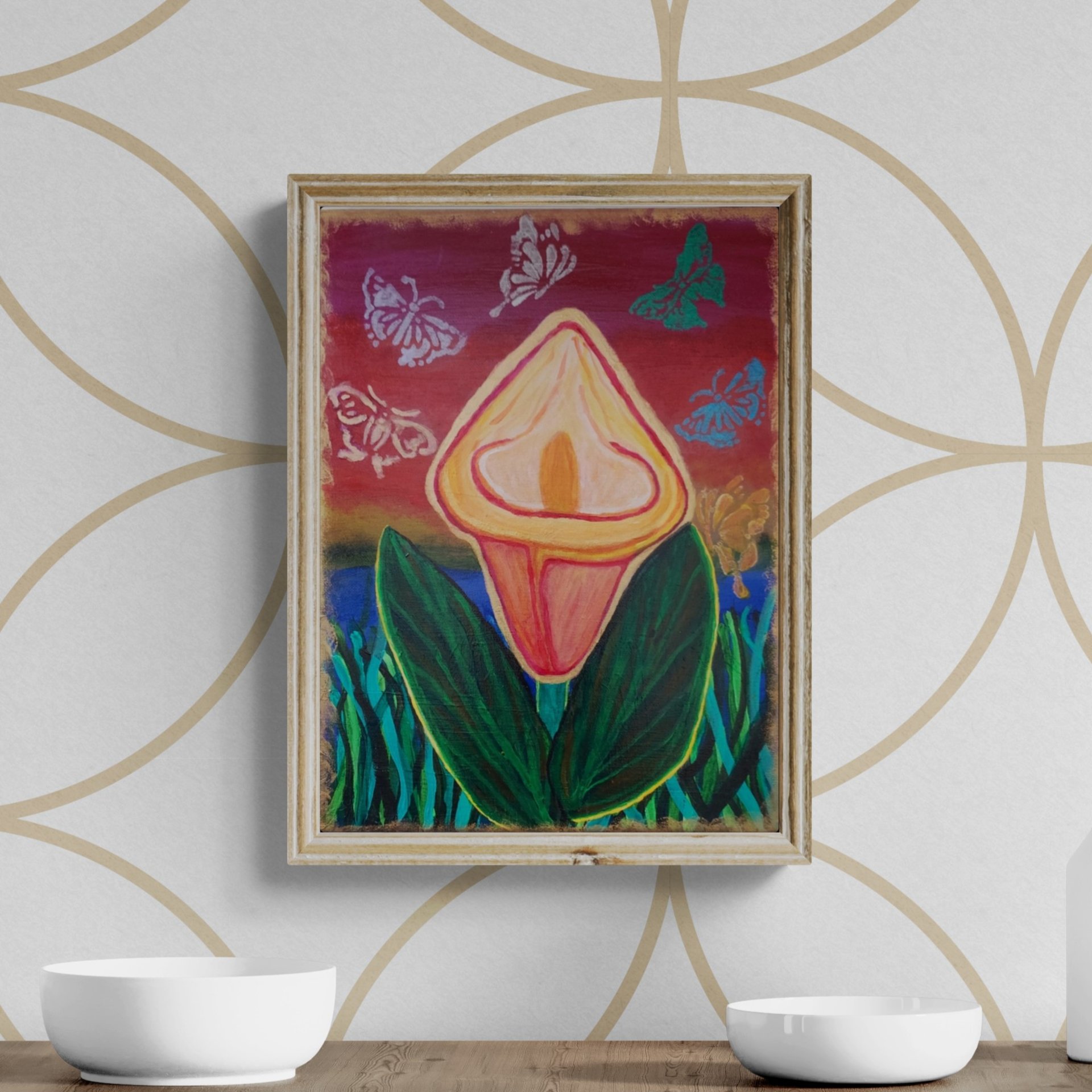 We Begin Anew- Original Semi Abstract Floral Acrylic Painting on Canvas