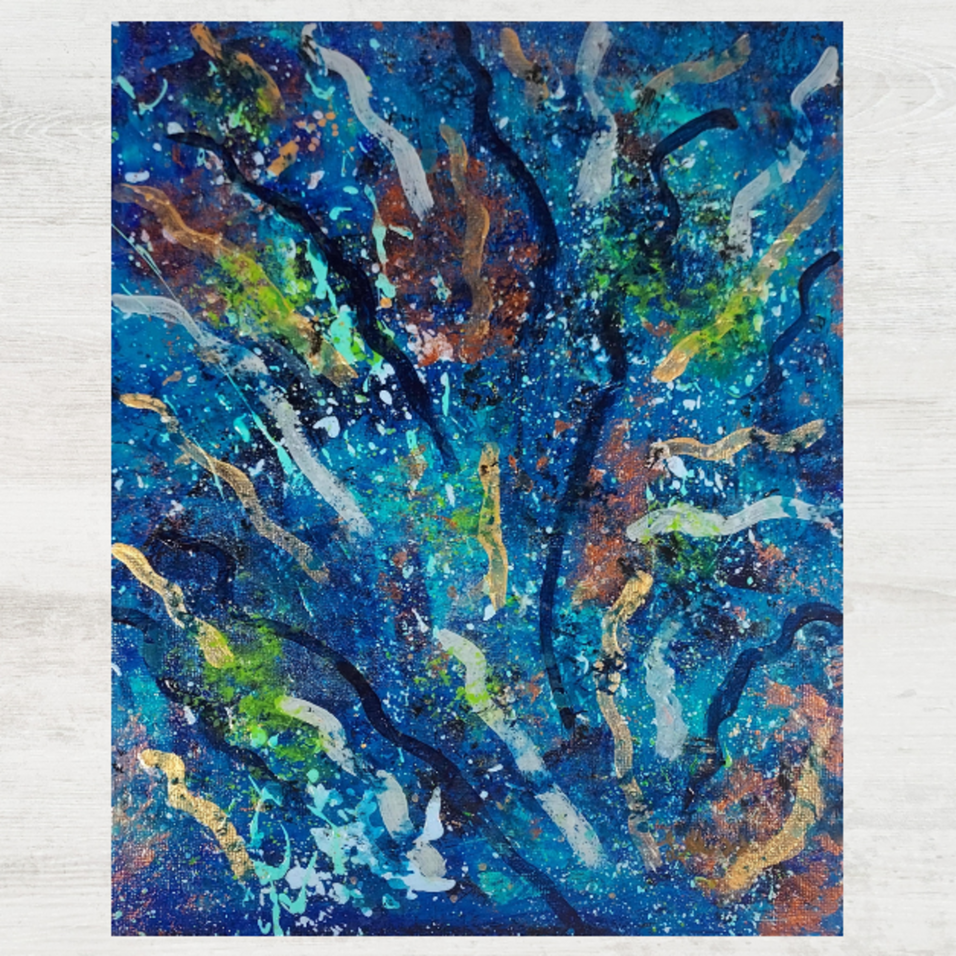 Ice on the River- Original Abstract Acrylic Painting On Canvas