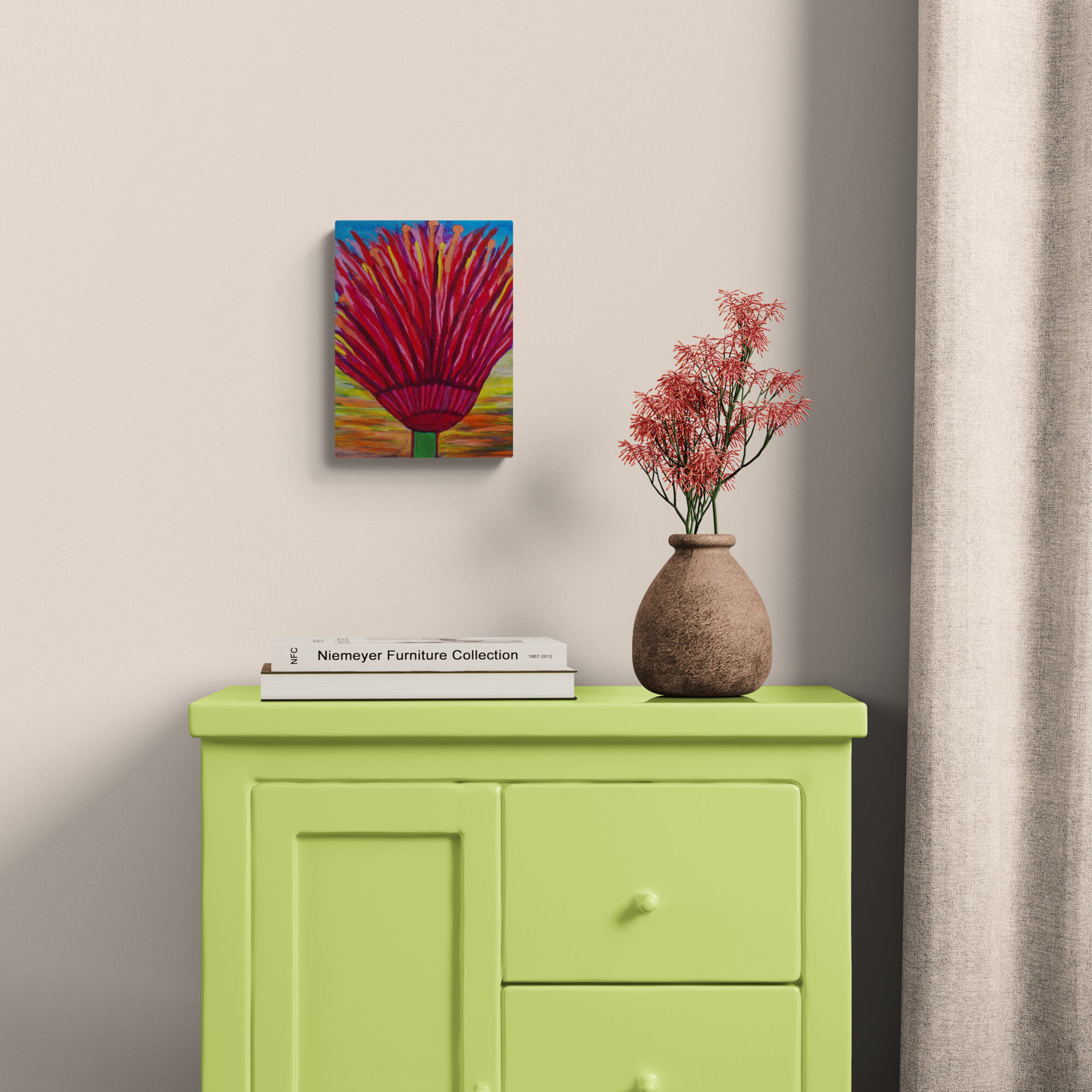 Paradise In Bloom- Original Semi Abstract Floral Acrylic Painting On Canvas