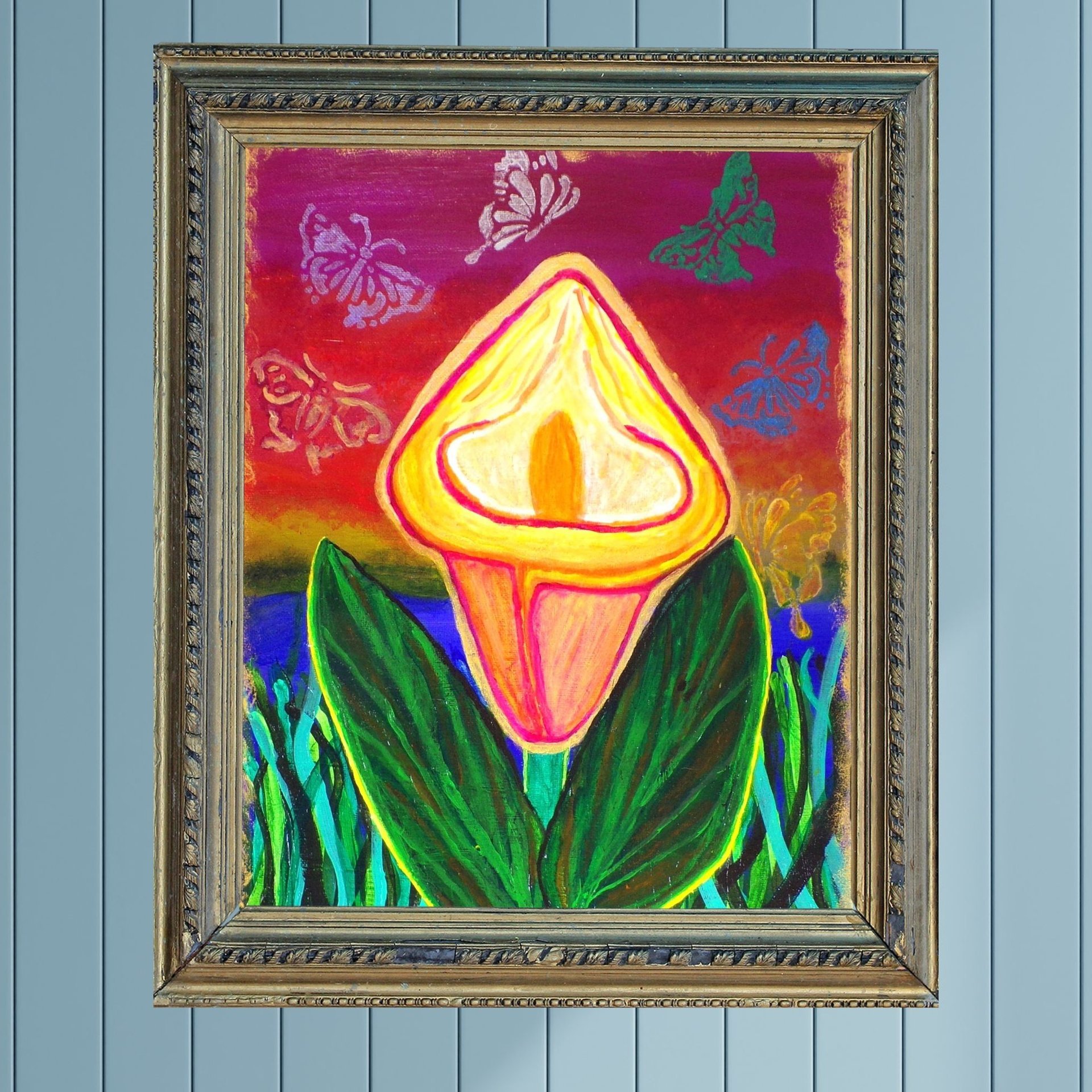 We Begin Anew- Original Semi Abstract Floral Acrylic Painting on Canvas