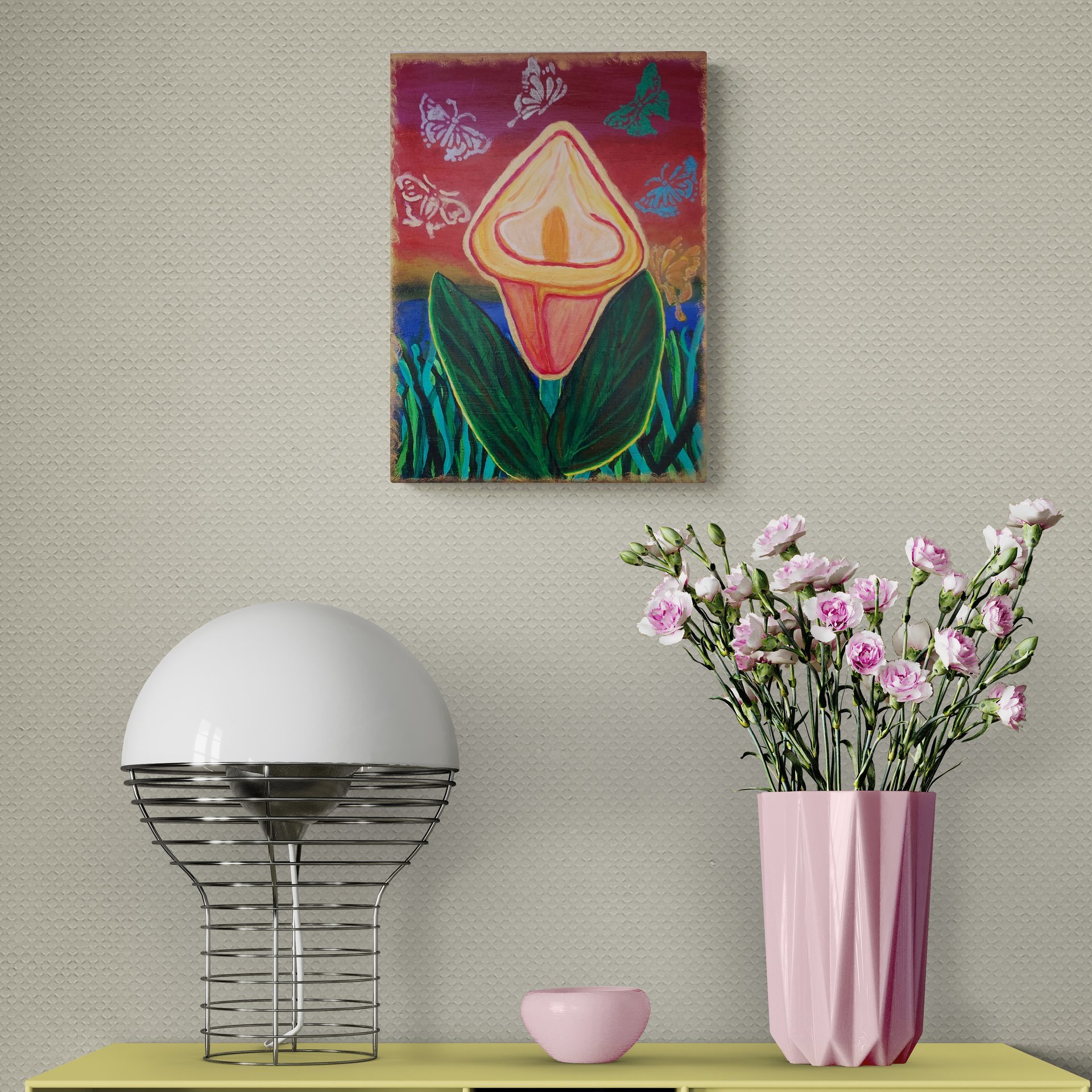 We Begin Anew- Original Semi Abstract Floral Acrylic Painting on Canvas